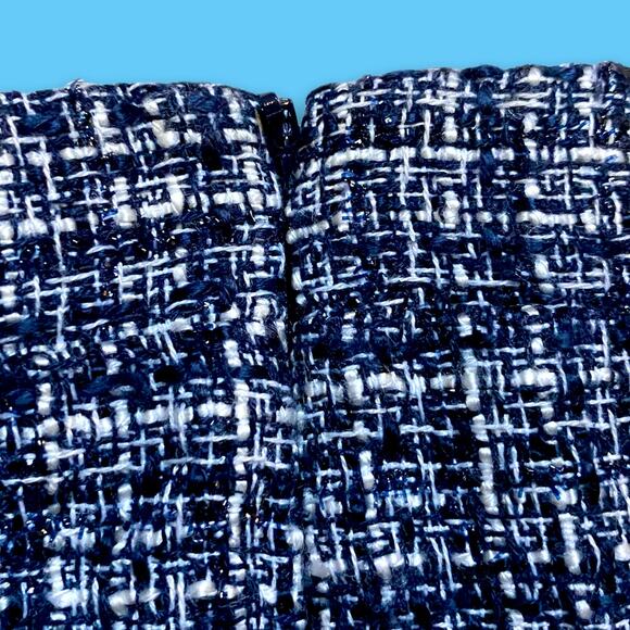 Banana Republic Outlet Blue Black Tweed Faux Wool Mini Skirt Size 4 - Picture 10 of 10